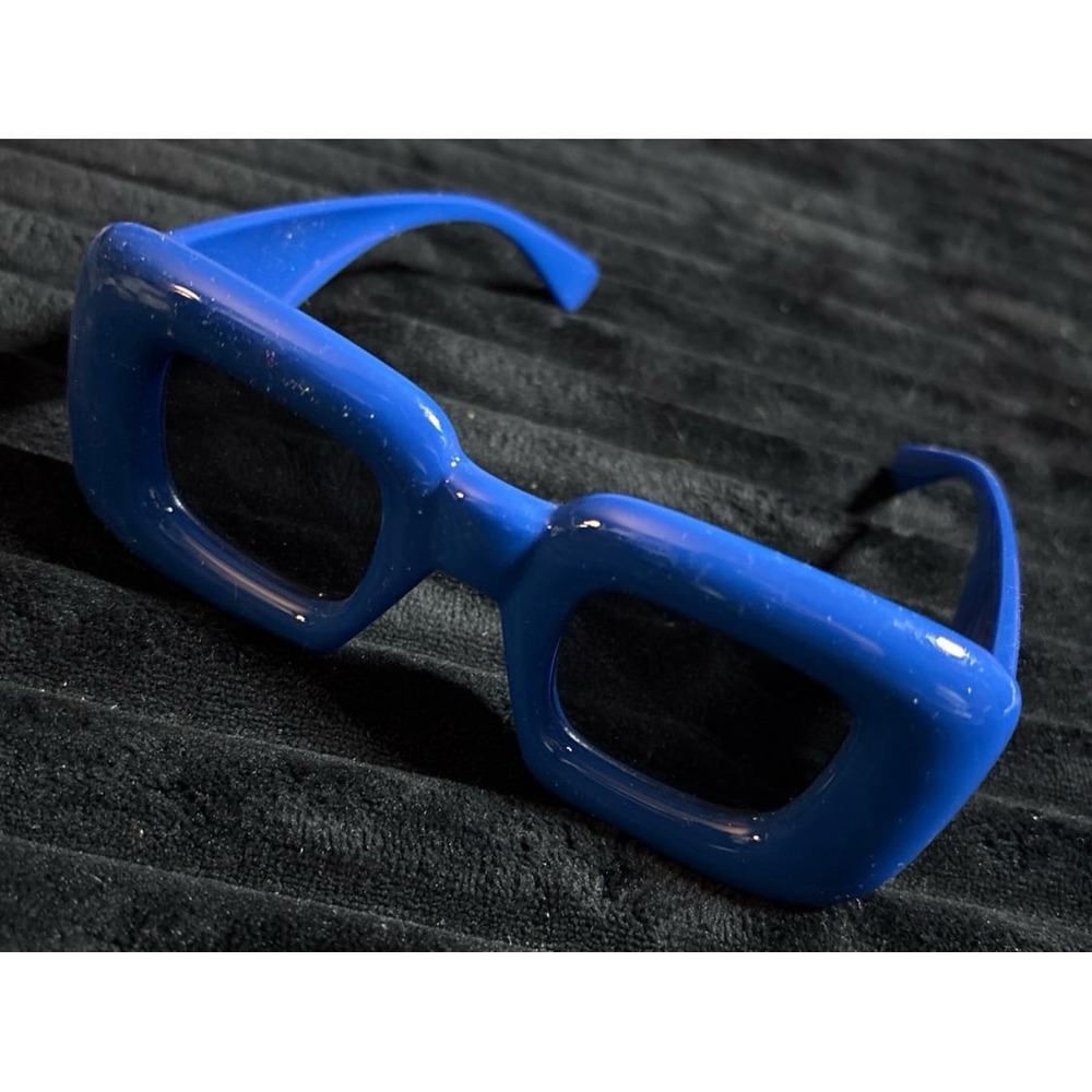 NEW Royal Blue Inflated Retro Square Sunglasses for‎ Women